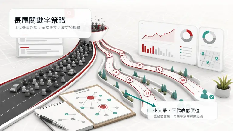 長尾關鍵字策略：由低競爭路徑承接高意圖詢盤